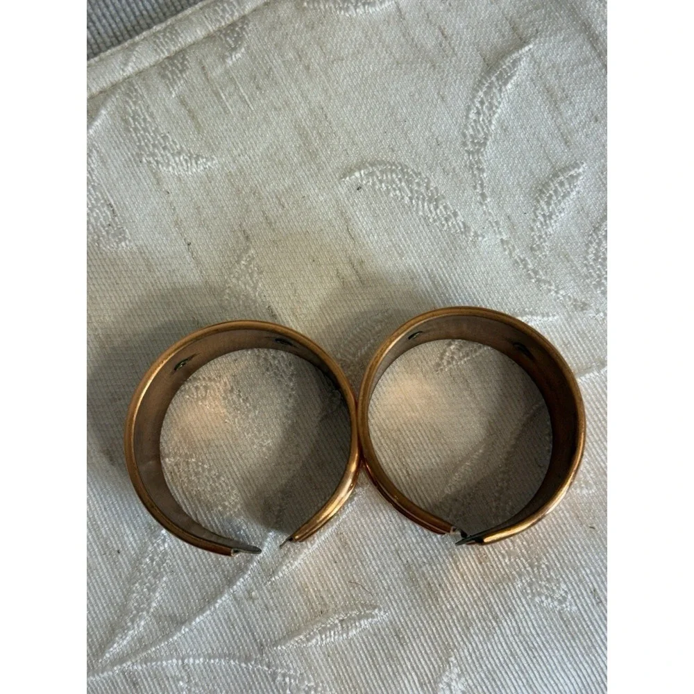 2 Vintage Copper Napkin Rings, Napkins Holders Blank Monogram‎